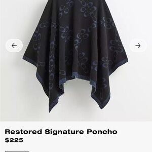Coach Black and Blue Signature Poncho